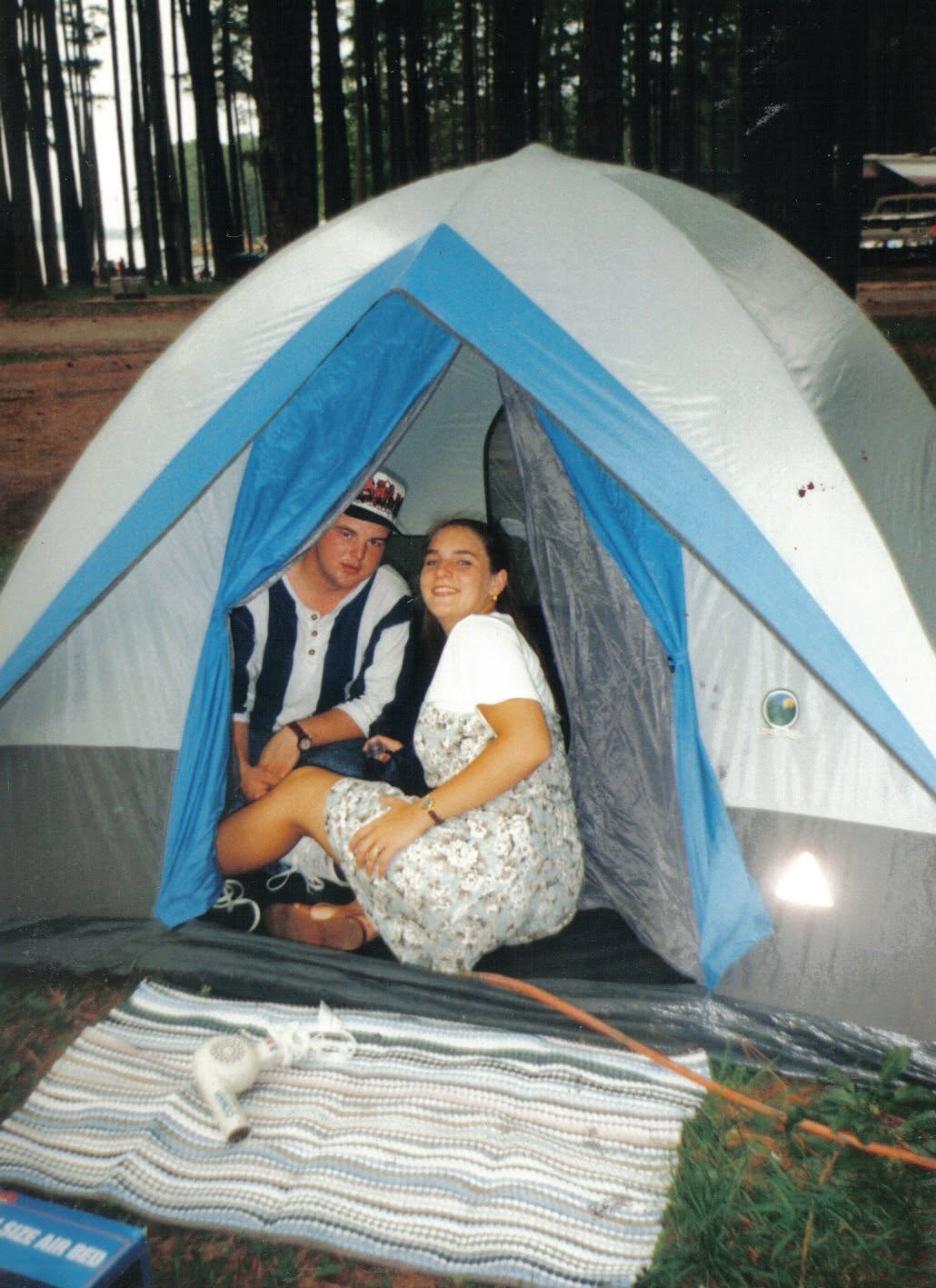 Brad and Jen in their first tent